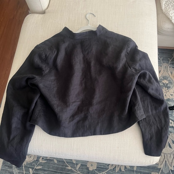 Ralph Lauren Linen LRL Jacket Sz 10 Black Victorian Western Gothic Military - Picture 4 of 5